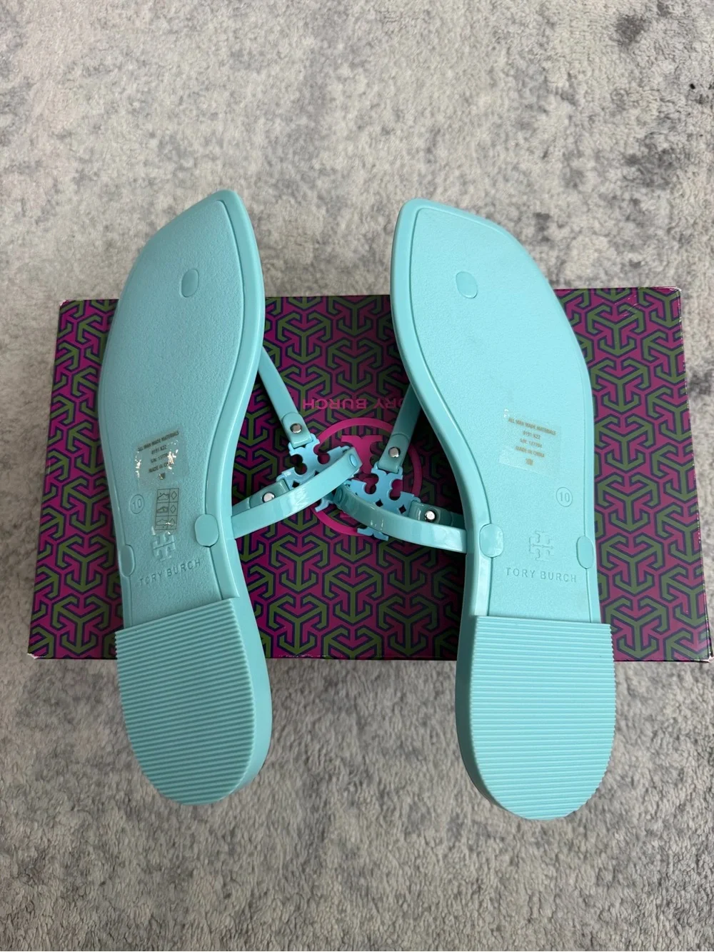 Tory Burch Women's Roxanne Jelly Sandals, Island Blue/Island Blue, 10 Medium US